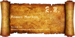 Remes Martos névjegykártya